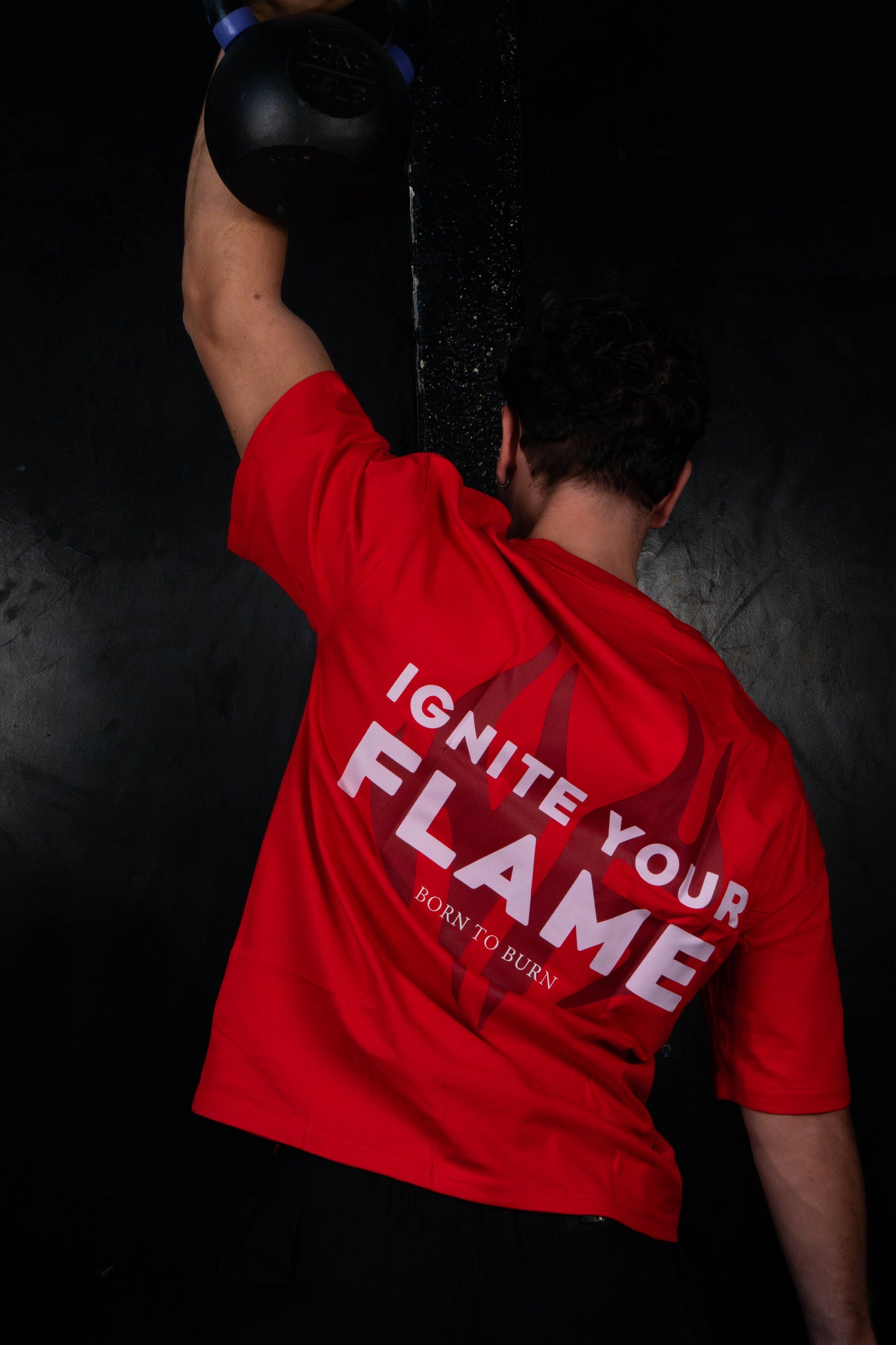 Burn - camiseta Oversize unisex (Rojo)
