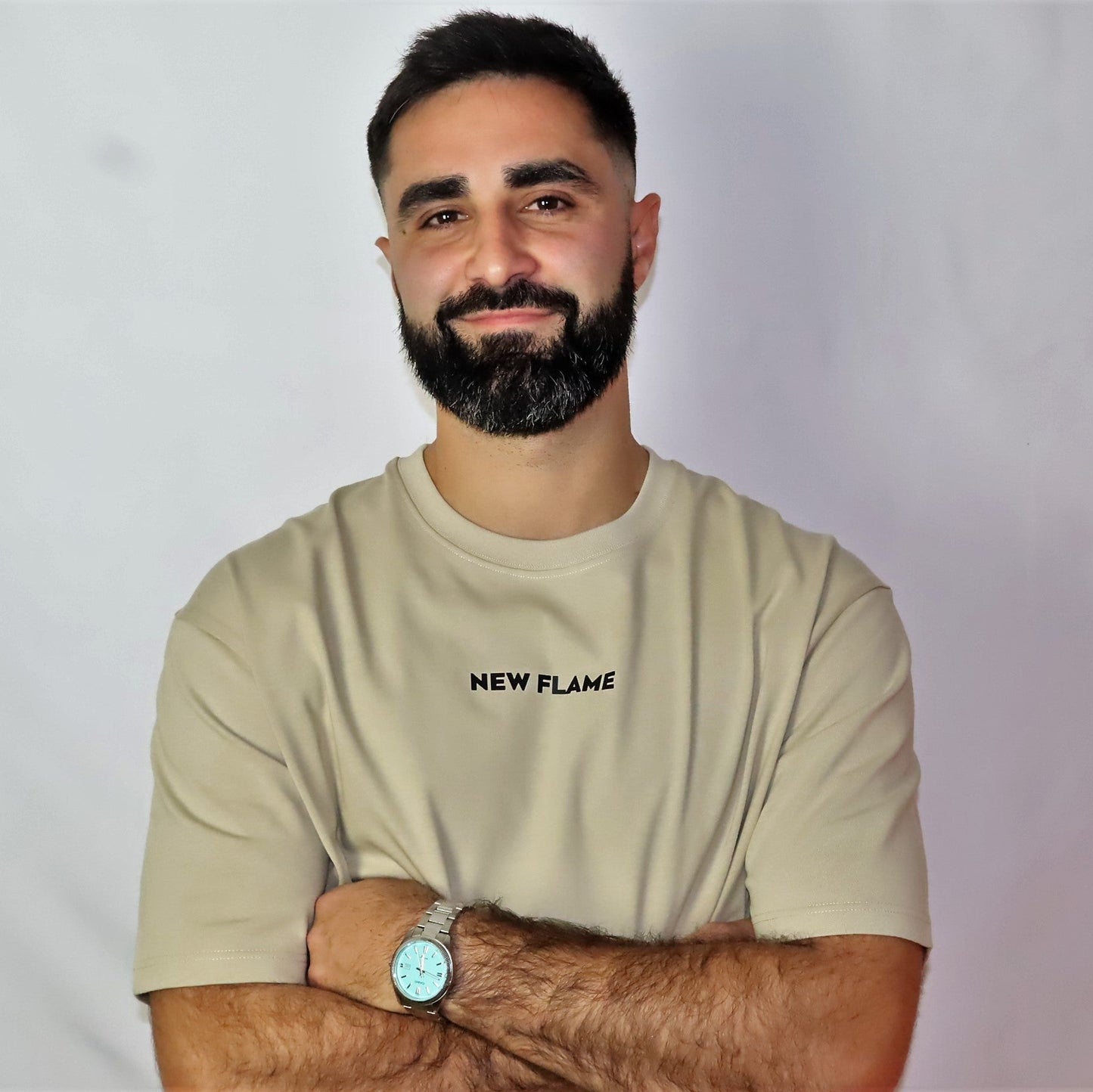 VOID Camiseta Oversized (Beige-negra)