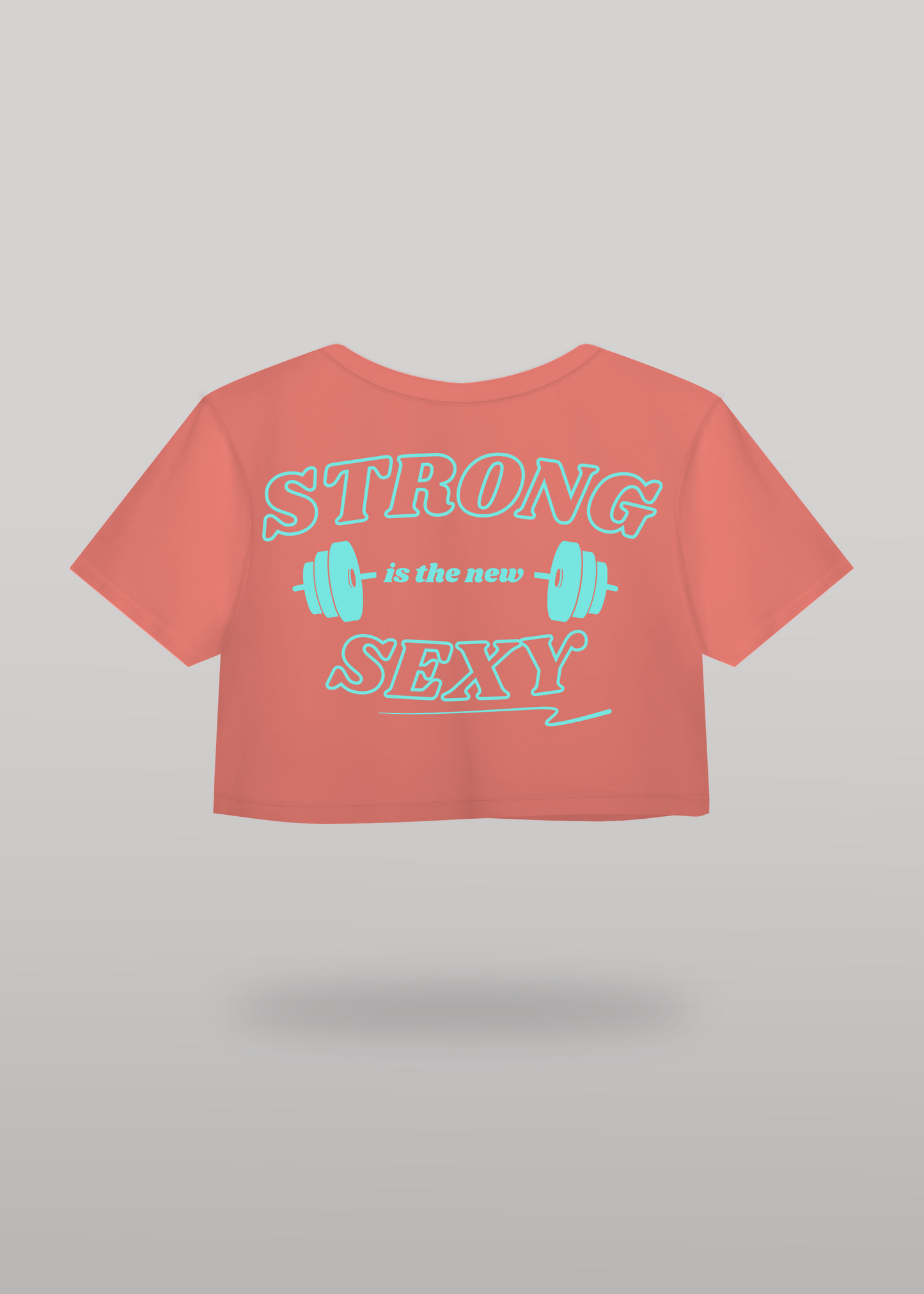 Crop Top STRONG - Coral/Celeste