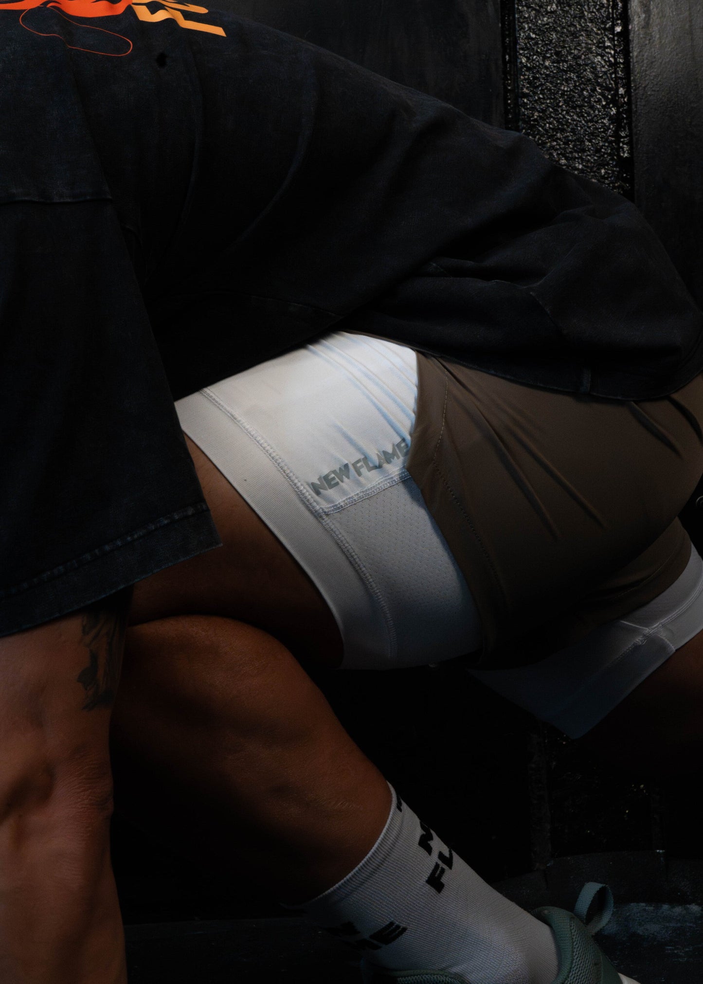 Hybrid - Pantalón con malla (marrón claro)