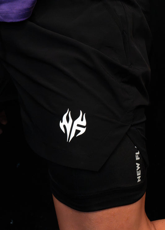 Hybrid - Pantalones con malla (negro)