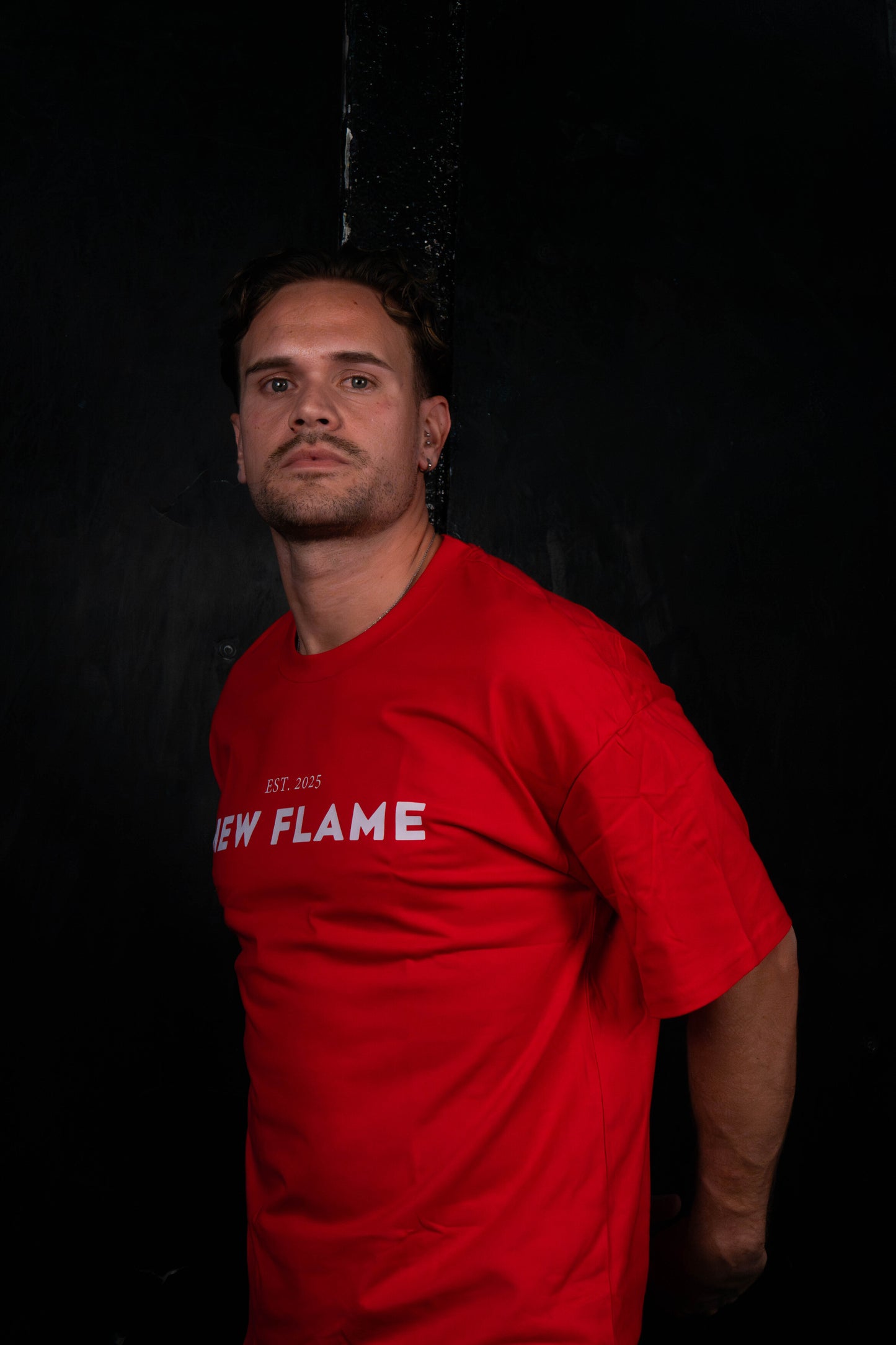 Burn - camiseta Oversize unisex (Rojo)